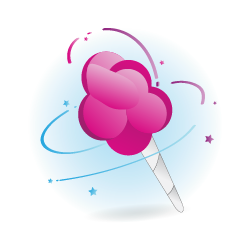 An illustration of cotton candy