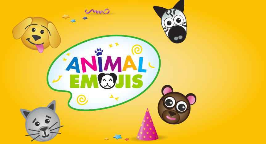 Program logo for our Animal Emojis birthday party.